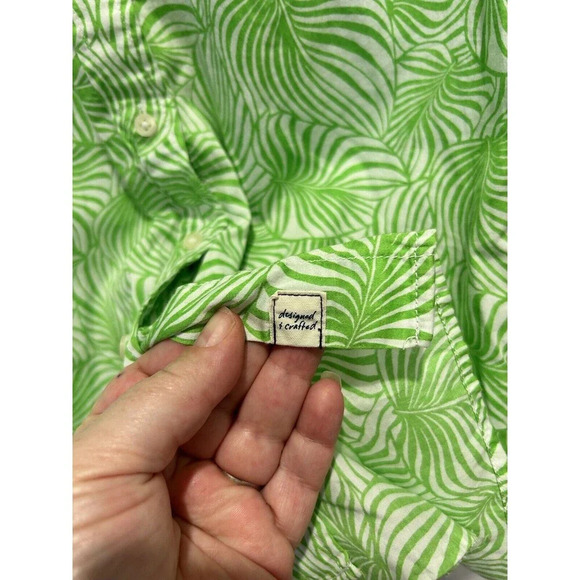 Gap Designed And Crafted Green Leaf Boyfriend Fit oxford shirt Size Large - Picture 5 of 9